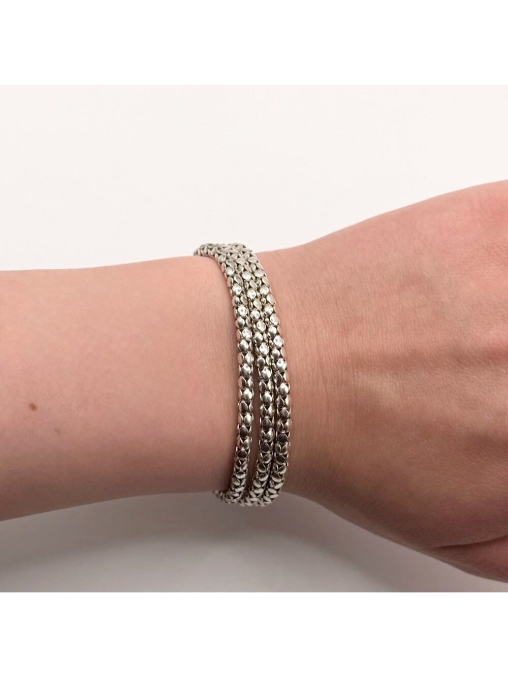 925 Sterling Silver Multi-Strand Bracelet With Lobster Clasp Design